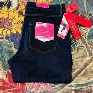 Spanx jeans dark wash size 28 never worn with tags